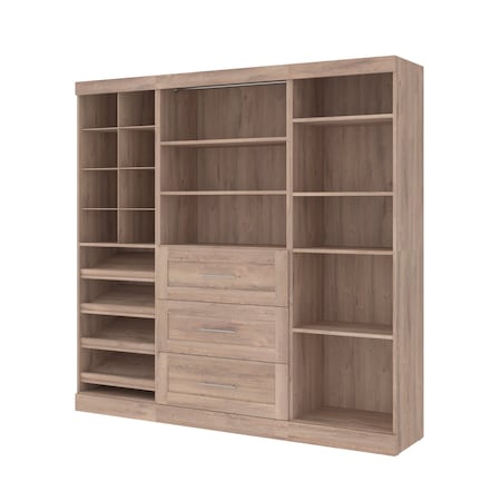 Bestar Bestar Pur 86 in Closet Organizer with Storage Cubbies in rustic brown 26853-000009